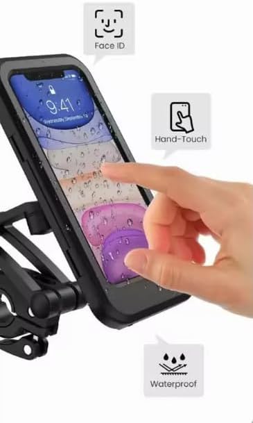Miniatura 8 de Generic Soporte de teléfono impermeable, universal compatible con todos los teléfonos iPhone y Android, giro 360, accesorio seguro para manillar