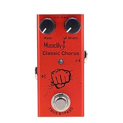 Musiclily Basic Mini Guitare électrique Pédale Adaptateur DC 9V Alimenté True Bypass, Classic Chorus - Les Beatles, Paul McCartney, John Lennon, RIngo Starr, George Harrison