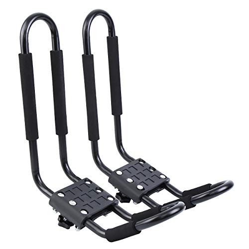 H-YEEU 2 J Bars Portaequipajes para Kayak, Kayak Carrier Canoe Boat Surf Techo de esquí montado en la Parte Superior para Coche SUV Crossbar, Soporte para Transporte de Coche