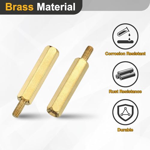 Image of uxcell 15Pcs Male to Female Thread Spacer Screws, M2.5 x 20mm + 6mm Brass Hex Standoff Screws PCB Motherboard for Drone Quadcopter, Computer and Circuit Board