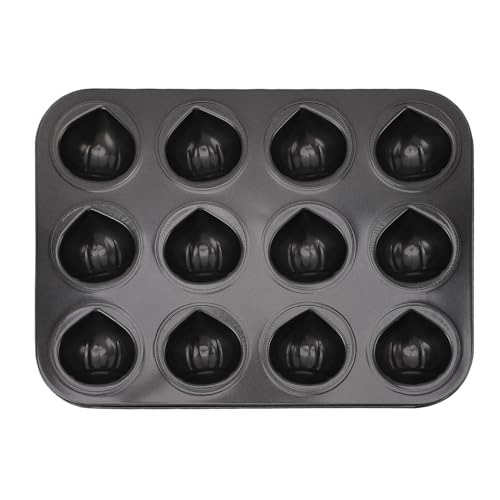 Gsycle Mini bandeja de muffins de acero al carbono, 12 tazas de bandeja antiadherente de pastelería para hornear bandejas para hornear horno para hornear al horno
