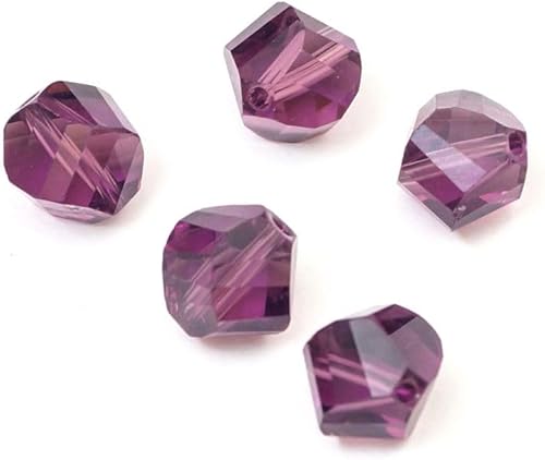 Miniatura 2 de Adabele - 50 cuentas de cristal irregulares de hélice facetada austriaca de 0.31 pulgadas (0.315in), amatista compatible con cristales preciosos de