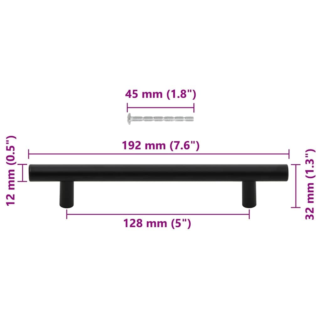 T - Tiradores para muebles (10 unidades, 128 mm, espaciado de acero inoxidable, con recubrimiento en polvo, para cajones, armarios, aparadores, cocina, baño, montaje con tornillos), color