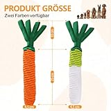 LIFLIX Hundeseilspielzeug Seil Karotte, Zerrspielzeug für Hunde, Hundespielzeug Geflochten mit Knitterpapier Anhängern, Möhre