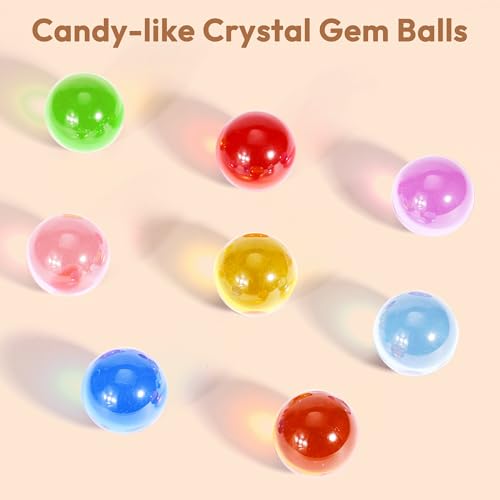 Image of Woodtoe Building Blocks for Kids, Montessori Stacking Toy for 3-6 Year Old | Wooden Blocks with 8 PCS Gem Balls, Educational STEM Creative Sensory Toy, Birthday Gifts for Kids Boys Girls