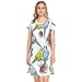YOUJUNER Damen Nachthemd Vogel Papagei Liebe Nighties Nachthemd Kurzarm Nachthemd Nachtwäsche Loungewear T-Shirt Kleid, mehrfarbig, 48