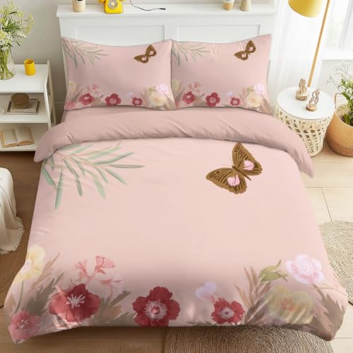 Drap housse papillon et housse de couette fraîcheur botanique