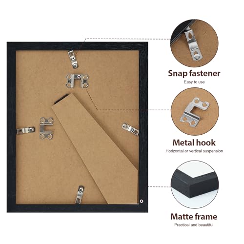 Fixwal Picture Frames Set, 15 Pack Black Picture Frames Collage Wall Decor for Assorted Photos, Three 8x10, Six 5x7, Six 4x6 for Wall Hanging or Tabletop Display - Image 5