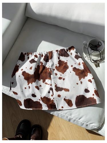 SOLY HUX Women's Cow Print Fringe Mini Skirt Summer Going Out Skirts Western Country Concert Outfit2