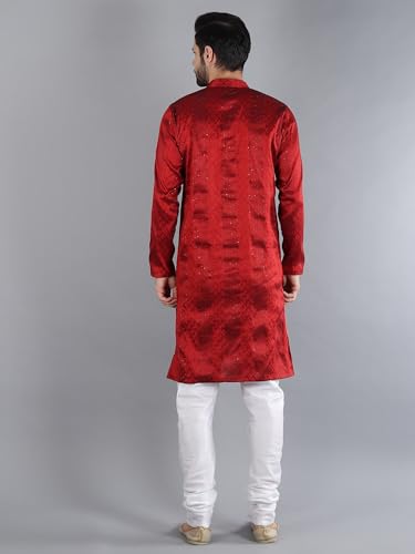 Image of Uri and MacKenzie Embroidery Silk Men's Kurta Pyjama Set