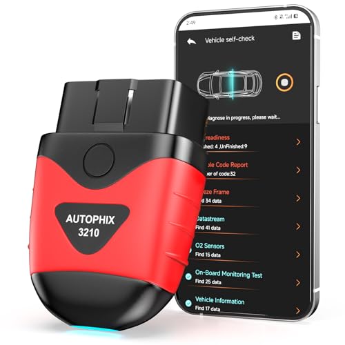 AUTOPHIX 3210 OBD2 Scanner for DIYers – Fix Check Engine Light & Pass Smog Test at Home, Code Reader, Checks Battery, Live Engine Data, No Subscription, Works with 1996+ Cars, for iPhone/Android