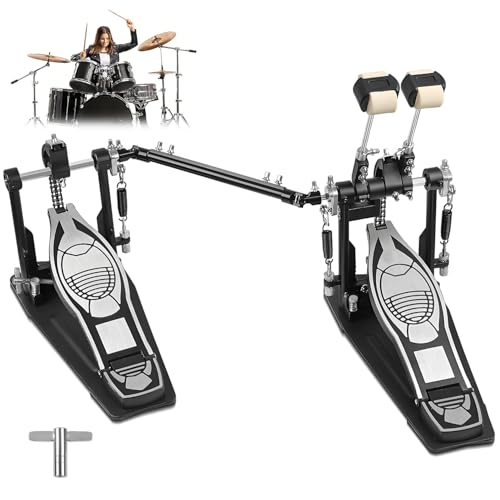 Pedais de Bumbo Duplo de Corrente Dupla, Pedal de Tambor Duplo, Pedal de Bumbo Duplo para Bateria