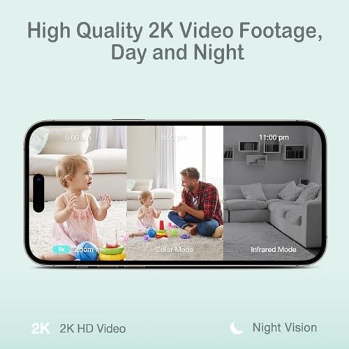 Sense-U Smart 2K Baby Camera Monitor, FSA&HSA Eligible, Pan/Tilt, Person/Baby Crying/Motion Detection, 2-Way Talk, Night Vision, Background Audio, No Monthly Fee (Compatible with Smart Baby Monitor) 30 41lGiq6mL1L. AC