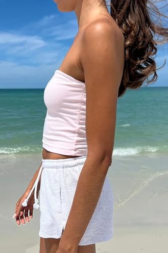 Cioatin Women Sexy Strapless Bandeau Tube Tops Sleeveless Tight Clean Fit Crop Tank Y2K Coquette Teens Layering Clothes4