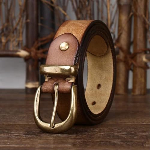 Unisex 3.3Cm Men And Women Vintage Belt Female Copper Buckle Belt Male Jeans Strap2