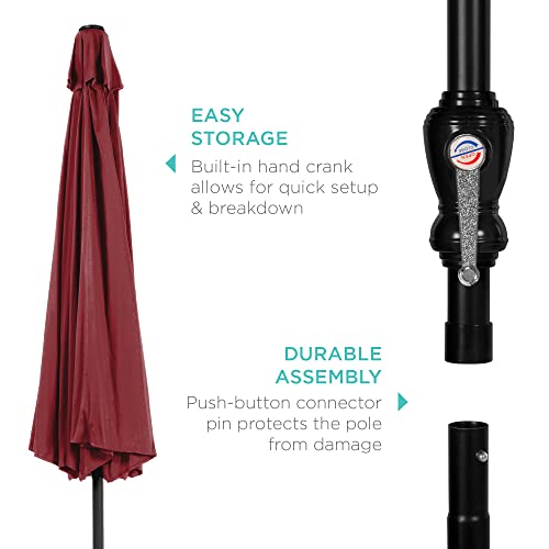 Best Choice Products SKY6702 10Ft Outdoor Steel Polyester Market Patio Umbrella W/Crank thumb #5