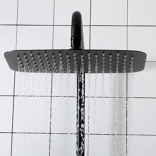 Ensemble de douche de salle de bain noir anti-calcaire à fixation murale - 3