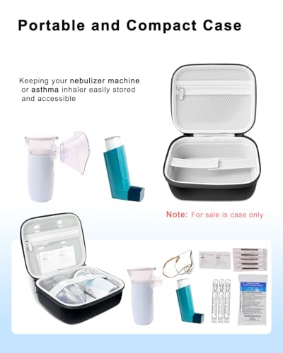 Image of Carrying Case for Portable Handheld Inhaler Nebulizer Asthma Inhaler Black