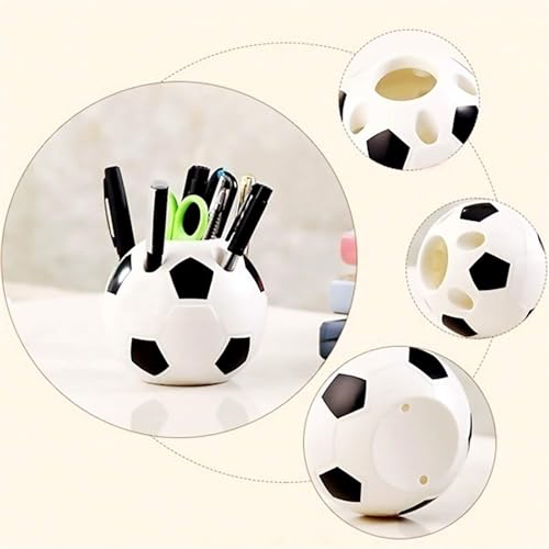 Stiftebecher Fussball, Kreativer runder Fußball-Stifthalter Kinder-Stifthalter Multifunktions Fußball-Briefpapier Bleistift-Organizer Büro-Organizer Schreibtischdekoration
