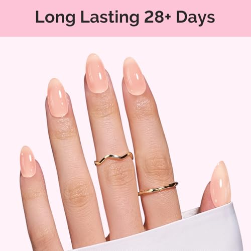 Image of MelodySusie Nude Gel Nail Polish, 0.5Fl.oz Jeweliver Jelly Gel Polish Translucent Nude Nails Sheer Soak Off UV LED Light Cure Gift for Women Girls Nail Art Manicure DIY at Home JN19