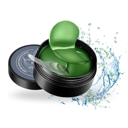 Parches Ojos Bolsas y Ojeras, Corrector Ojeras, Contorno de Ojos, Parches Antiarrugas, Korean Skincare, Parches Ojeras, Mascarilla Facial, Natural Colageno y Algas Marinas, Hidratante, 60 piezas