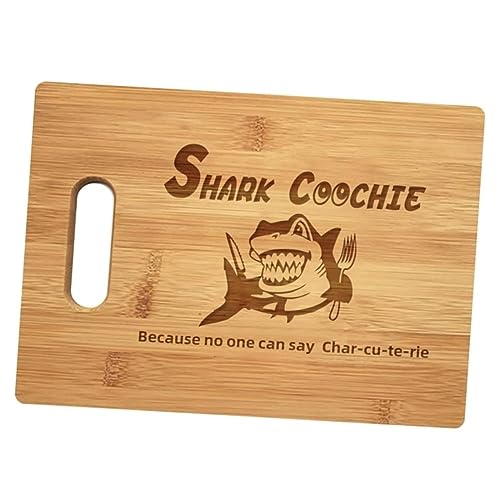 Shark Coochie Charcutterie Board, Handmade Cutting Boards Bamboo Cutting Board for Meat and Cheese, Funny Serving Tray, Housewarming Gift, Wedding Gift for Couple Mother's Day Gifts for Mom (B11')