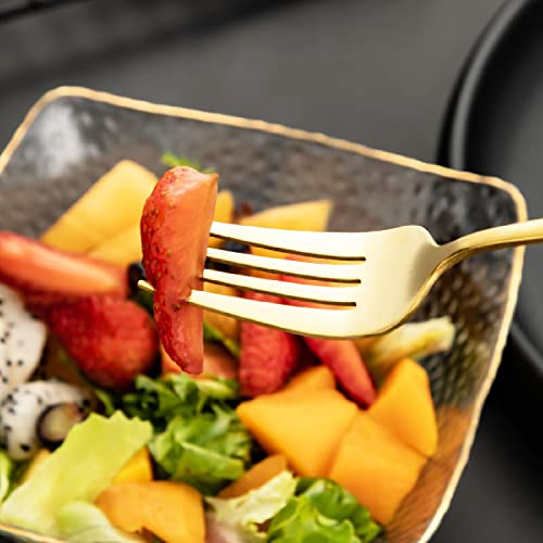 Image of YANCI Dinner Forks Set, Stainless Steel Table Forks Flatware with Colorful Handle 8 Inch Long Handle Fork for Buffet Steak Salad Cake Dessert Fruit for Home, Kitchen & Restaurant (Random, Pack of 6)