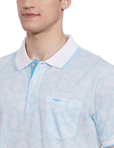 Image of Colorplus Men's Pure Cotton Print Pattern Tailored Fit Polo Neck Half Sleeve Casual T-Shirt