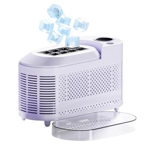 Encimera de Fabricantes de Hielo, 8 Cubos en 10~15 Minutos, Modos Huecos/sólidos, Inicio de un botón, Doble Potencia (AC/DC 120W), máquina de Hielo compacta de 8.5 'para el hogar, Cocina,