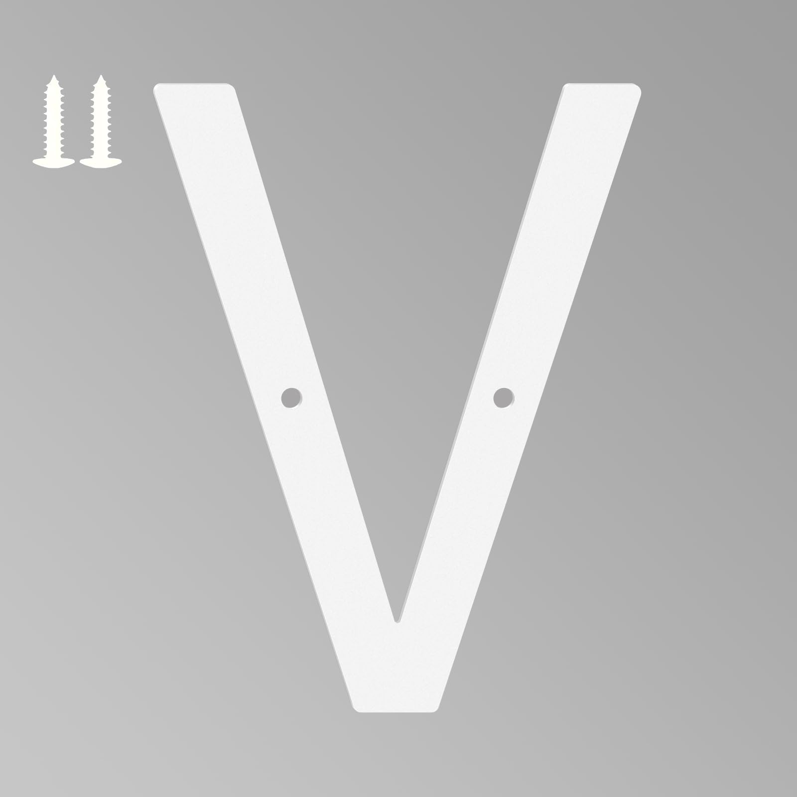 20 Inch White House Numbers for Outside, Metal Letters for Outdoor Signs, Anti-rust Aluminium House Address Letters for Front Door, Office, and Garden Decoration (Letter V)