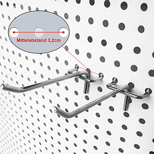 DYOUen 30 Stk Lochwand Haken Lochwandhaken Pegboard Einfachhaken Zubehör Werkzeugwand Anhänge Haken für Werkzeughalter Wand, Garage, Regal, Werkstatt