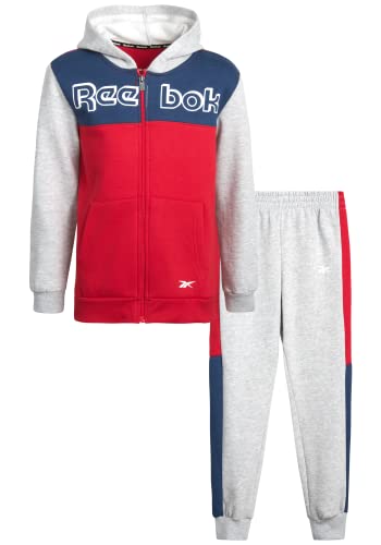 Reebok Boys’ Sweatsuit – Active Fleece Zip Hoodie Sweatshirt and Jogger Sweatpants (4-12), Size 8, L