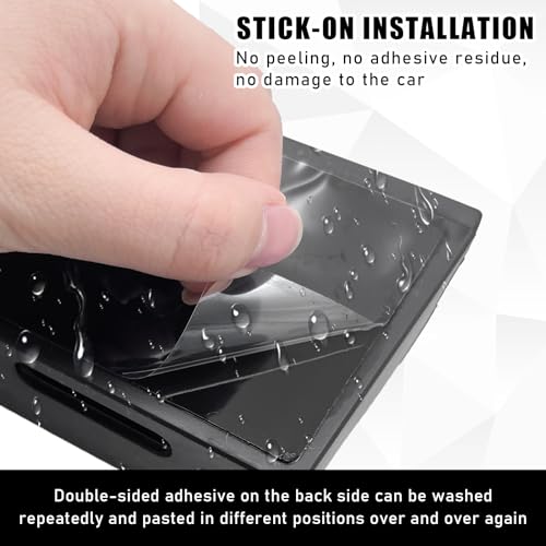 Image of Dickno Car Storage Box for Mobile Phone, Multifunctional Carbon Fiber Car Cell Phone Holder, Auto Dashboard Pocket Organizer, Vehicle Interior Accessories for Storge Phone Key Coin （Large）