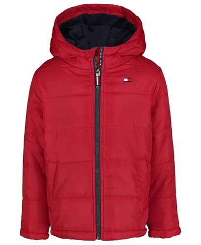 Image of Tommy Hilfiger Boys' Heavyweight Hooded Polar Fleece Lined Puffer Jacket