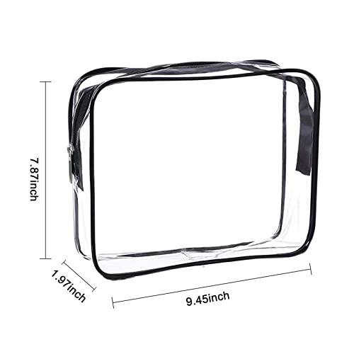 Cosywell Clear Toiletry Bag Quart Size Bag 2Pcs Travel Makeup Cosmetic Bag PVC Toiletries Cosmetic Pouch for Women Men (M)2