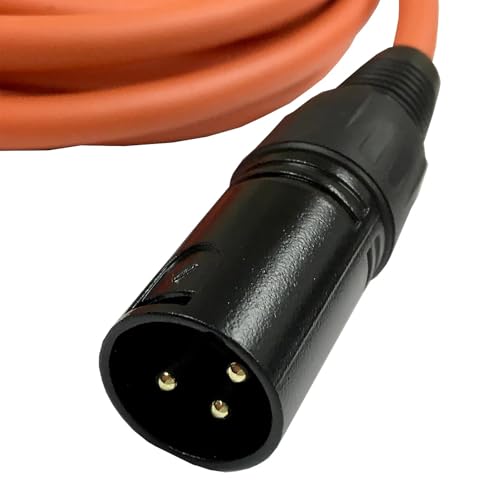 Image of hayden XLR Male to Female Microphone Cable 3 Meter for Musical Instruments, DJ & VJ Equipment, Recording, Computer, PA & Stage, Cables & Leads (ORANGE)