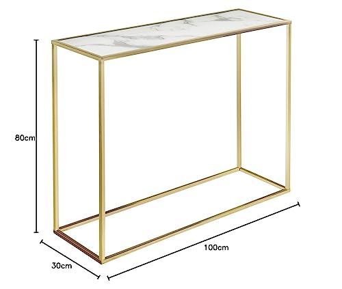 Bo Living Tavolo consolle in Marmo Metallo Dorato
