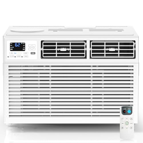 ZAFRO 10000 BTU Window Air Conditioner Unit Cools Up to 450 Sq.Ft.,Window AC Units with Dehumidifier, 4 Fan Speed, Energy Saving with Remote for Bedroom,Small Rooms,White