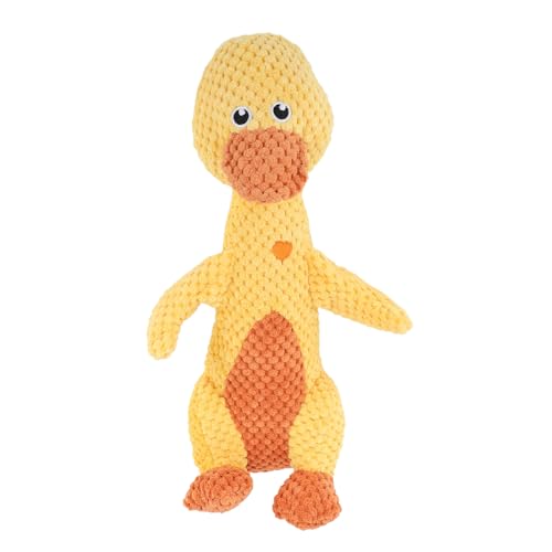 Aeun Juguete de Peluche para Perros, Juguete Interactivo con Chirrido de Animales para Perros Medianos y Grandes (Pato Amarillo)