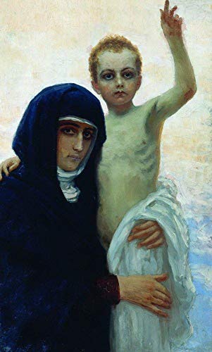 Vierge à l'enfant 1896 Ilya Repin, peintures à l'huile célèbres charge d'histoire chrétienne