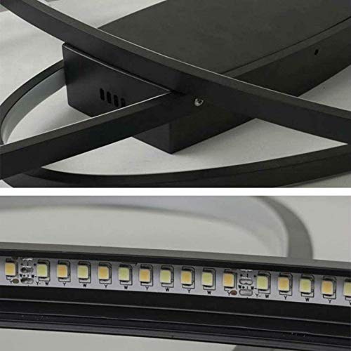 Plafonnier LED salon dimmable avec télécommande lustre ovale moderne - 2
