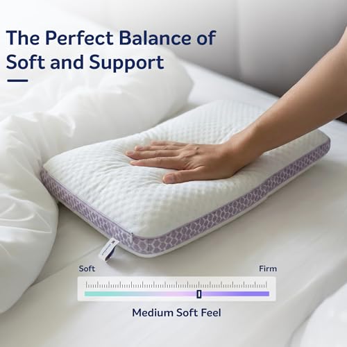 Image of Sleepwell Pro Impression Memory Foam Pillow | Neck Support & Pressure Relief | Machine Wash | Medium Soft Microfiber | Lightweight | 24 x 16 Inches | Pack of 1
