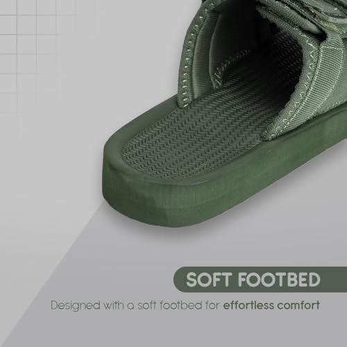Image of NoStrain Men's Casual Sandals - Comfortable, Washable & Waterproof Open-Toe Footwear for Men with 4-Point Adjustable Velcro Strap, Heel Cushioning & Triple-Density Sole