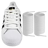 Endoto Flat Shoe Laces for Adidas Superstars Grand Court,Shoelaces Replacement Laces for sneaker shoes(White,Size:50Inch)