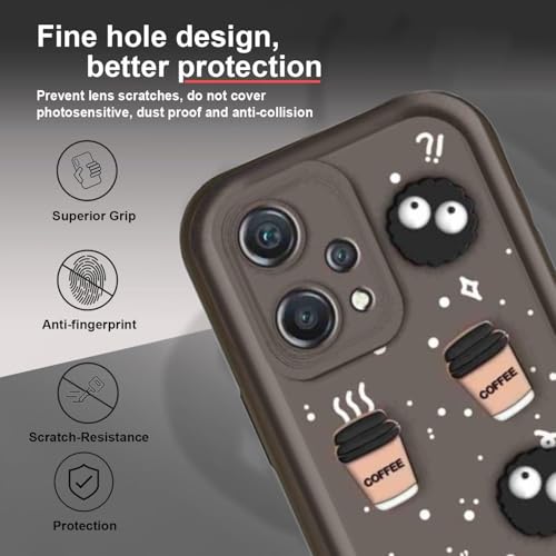 Image of Back Case Cover Compatible with OnePlus Nord CE 2 Lite 5G | Cute Fun Cartoon 3D Ball Coffee Silicone Case | Body Protection | Camera Protection | Shock Proof | (Brown)