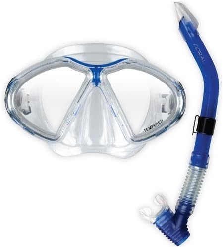 Nuevo Conjunto de Esnórquel Oceanic Coral Máscara y Drop Away - Azul