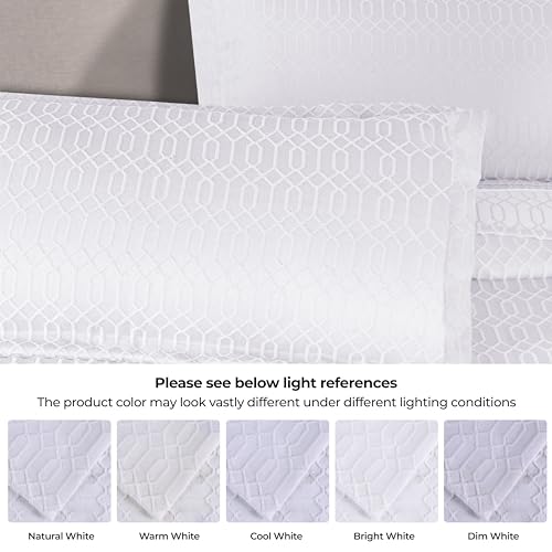 Couvre-lit blanc King Size en coton et polyester Superior pour lit double grand confort