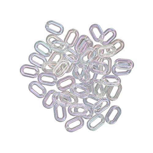 Pinsofy Anillos de eslabones acrílicos Cadena de Cable Transparente chapados en acrílico de Color Transparente para la fabricación de Joyas, Collar de Bricolaje Cover