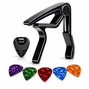 COMPATABILITY: Fits Acoustic, Electric & Classical Guitar – Premium Guitar Capo designed for acoustic guitar, electric guitar and classical guitar players. Also works as a ukulele capo for fast tuning changes. BUILD QUALITY: Strong Guitar Clamp Desig...