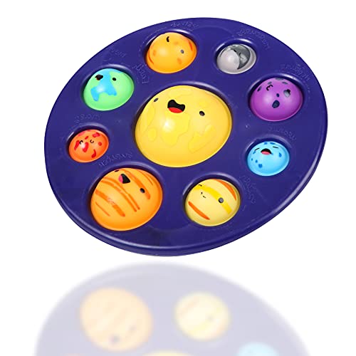 Bubble Fidget Toys, Eight Major Planets Pattern Sensory Toys,Early Education Sensory Brain Development Simple Dimple,Stress Relief Anti-Anxiety ADHD Fidget Toy (Colour 1)